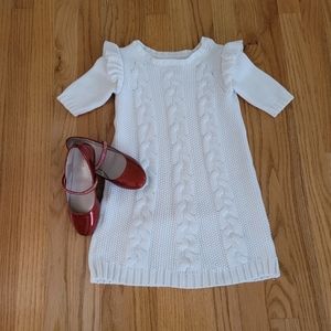 Cater's sz 5T long white cable sweater dress.